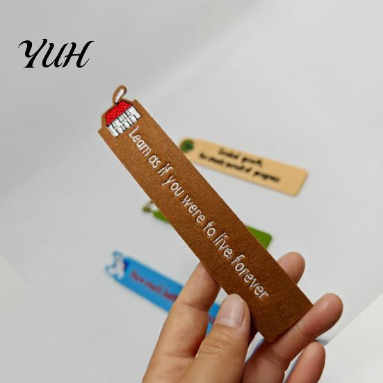 Embroidered Bookmark Felt for Men Women, House Pigeon Sheep Tree Lamb Design Pattern Book Mark, Handmade Decorative Page Marker, Accessory Small