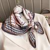 Luxury Houndstooth Silk Square Scarf Women Print Soft Satin Hairband Neckerchief Hijab Lady Headscarf Foulard Kerchief Decorate