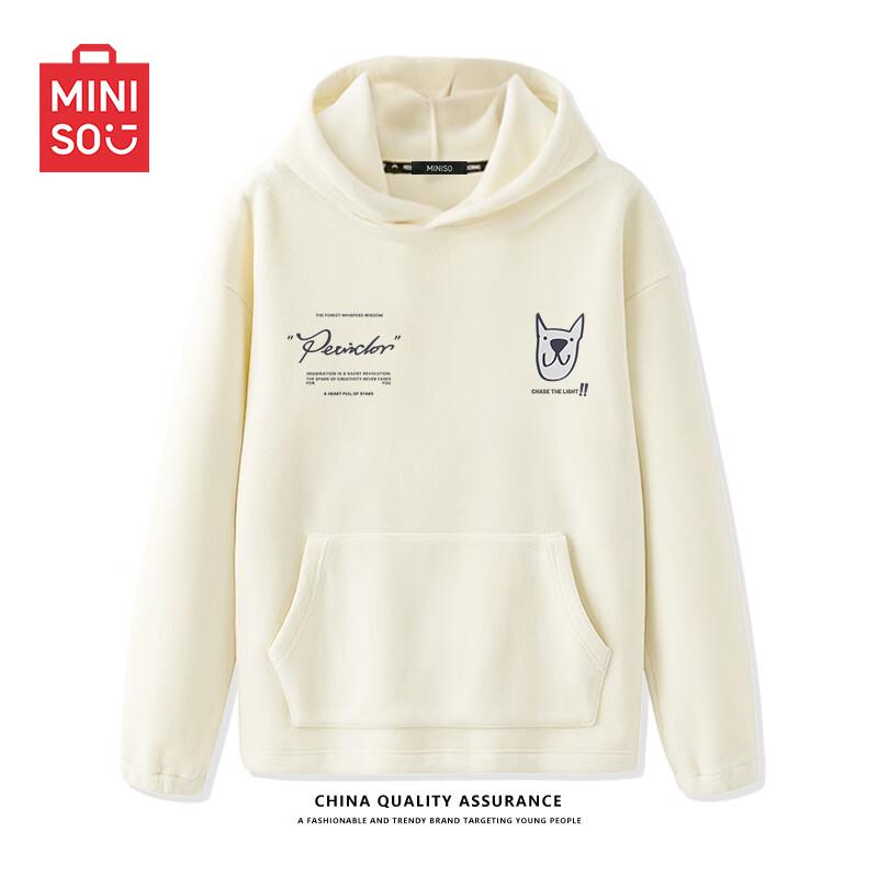 Мужская толстовка с капюшоном на флисовой подкладке с графическим принтом MINISO
