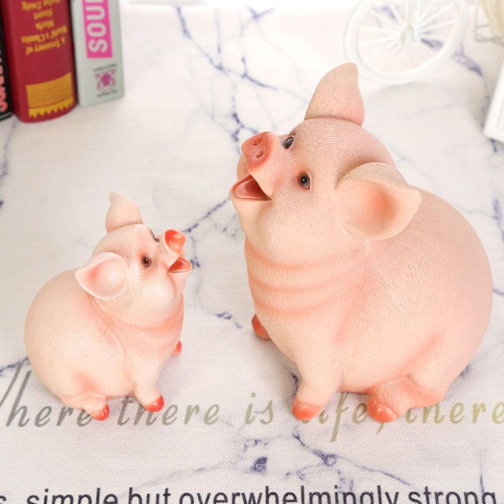 Decoration Ornament Pig Shaped Birthday Gift Pig Statues Money Box Coins Storage Box Piggy Bank