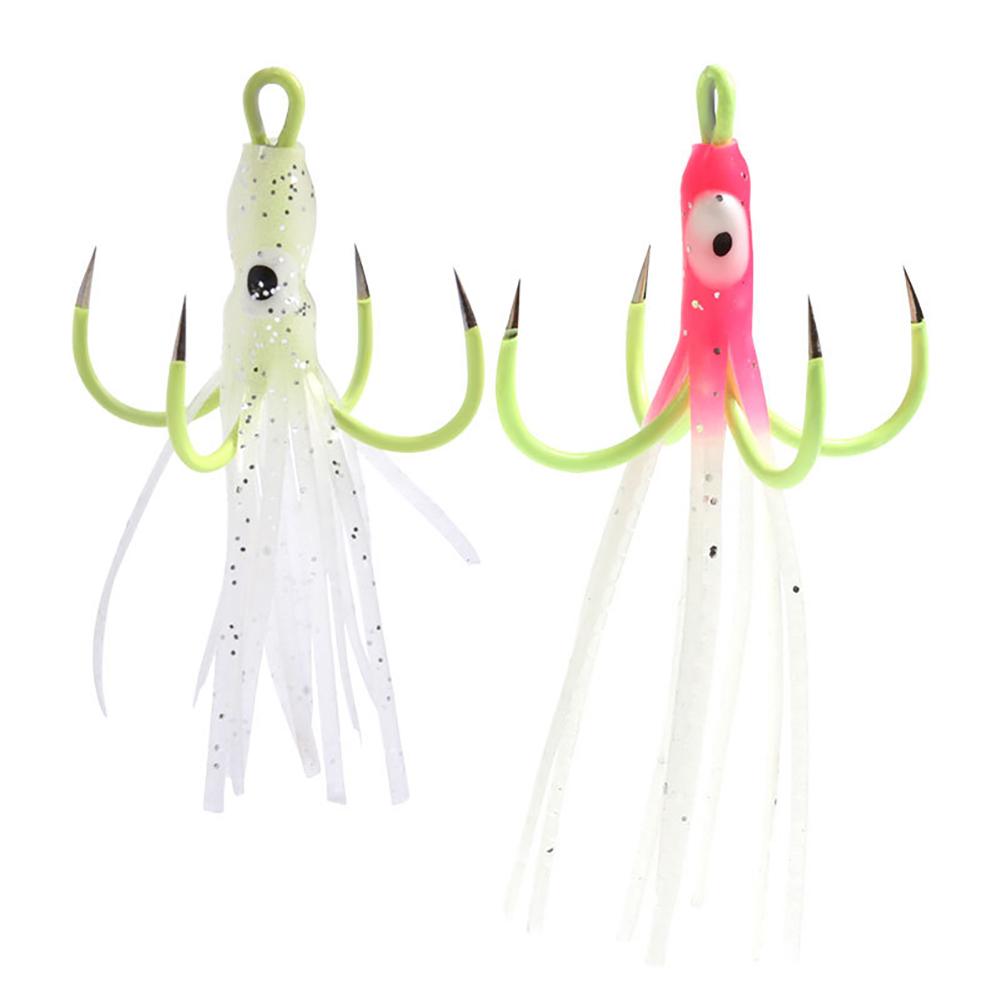 6 шт./кор. светящийся крючок для ловли кальмаров без бородок, имитация морской рыбалки, наживка для кальмаров, рыболовные снасти, аксессуары
