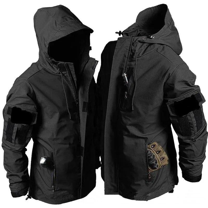 Тактические водонепроницаемые комплекты, мужские куртки с капюшоном и несколькими карманами, износостойкие дышащие брюки-карго, уличные костюмы