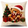 Elk Deer Christmas Pillow Cover Soft Snowman Pillow Cover Xmas Tree Pillowslip  Home Decor