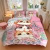 3pcs Three Cute Cats Ideas Bedding Set - Includes 1 Quilt Cover and 2 Pillowcases, Comfortable Bedding with Stylish Design for Bedroom, Mach