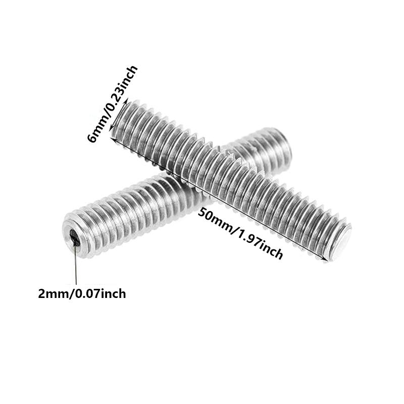 5pcs 3D Printer M6 30/40/50mm MK8 Thermal Broken Throat Stainless Steel for 1.75mm and 3.00mm Jacket Steel with PTFE Pipe