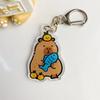Cartoon Capybara Cartoon Capybaras Keyring Acrylic Kapibala Keyrings  Hanging Accessory