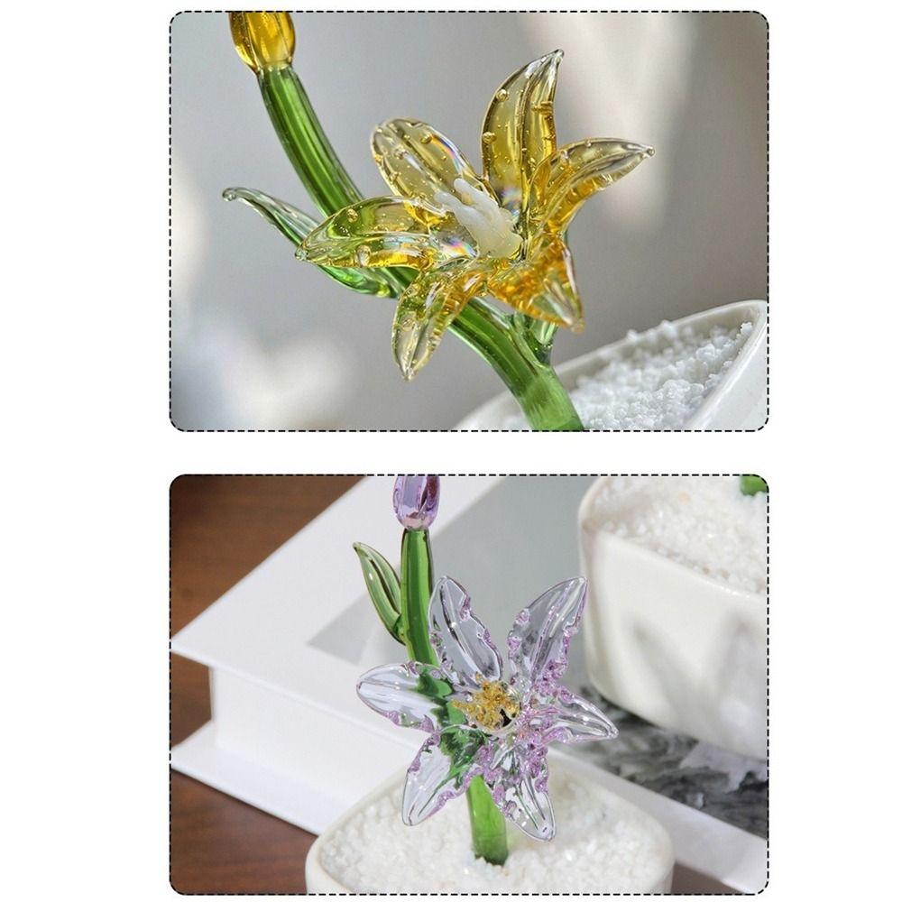 with Flowerpot Glass Flower Bouquet Mini Glass Flower Decor Wedding Decoration