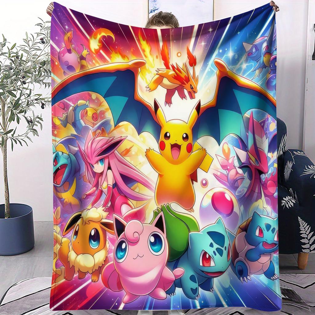 Pokemon Classic AllStar Cute Cartoon Fleece Throw Blanket Super Soft Warm Blanket for Travel Office Home Fans MustHave Gift
