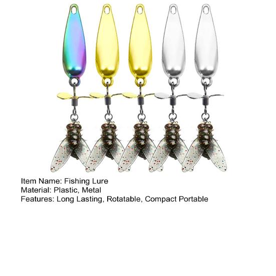 5 шт. Металлические пропеллерные рыболовные приманки Компактные Портативные Простые в использовании Муха Спиннинг Пропеллер Металлические Блестки Жесткие Приманки
