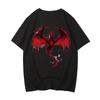 House Of The Dragon Tshirts Minimalist Red Ink Dragon Fantasy Graphic Print T-shirt Aldult High Street Tees 100% Cotton Comfortable Tops