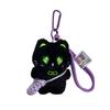 Милая черная кошка плюшевая игрушка брелок мультяшный котенок мягкий кольцо для ключей автомобиля рюкзак сумка декор подвески автомобильные аксессуары для ключей