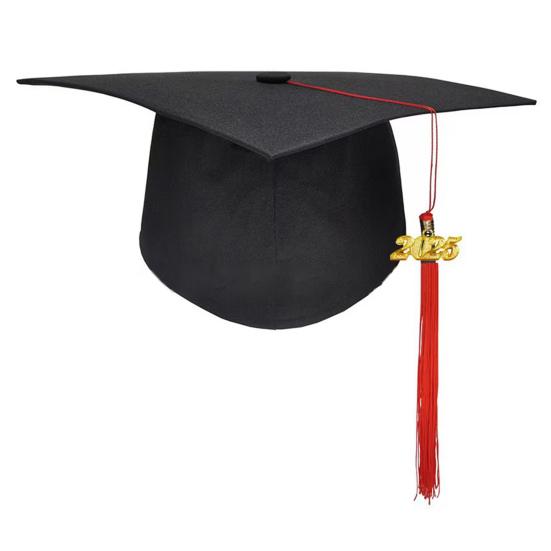 Кепка для выпускников для взрослых, кепка бакалавра, регулируемый размер, эластичный ремешок, плоский верх, эластичный ремешок, кепка с кисточками, штамп 2025 г.