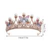 Роскошные розовые хрустальные свадебные короны, королевские диадемы королевы, повязки на голову для девочек, свадебный головной убор для выпускного вечера, диадема для невесты, украшения для волос, аксессуары