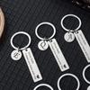 Stainless Steel Drive Safe Keychain Lover Gifts Fashion Jewelry A-Z 26 Initials Lettering Key Ring