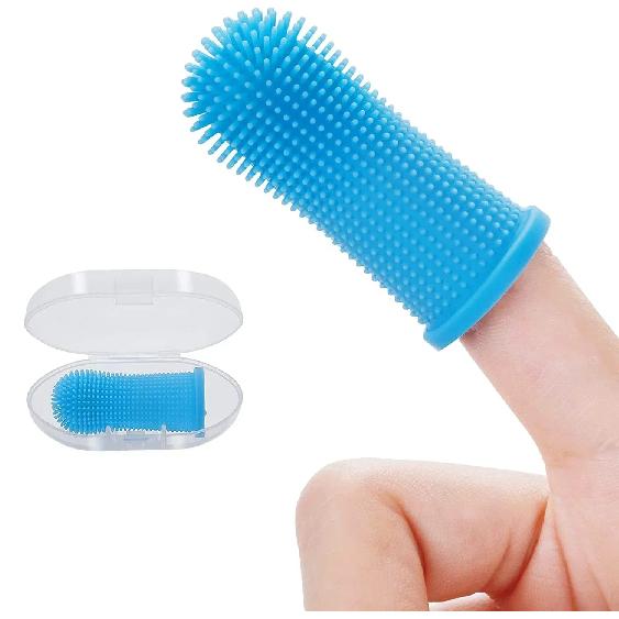 3PCS Pet Finger Toothbrush Teeth Cleaning Products for Cats and Dogs Nontoxic Silicone Bristles Oral Cleaning Toothbrushes