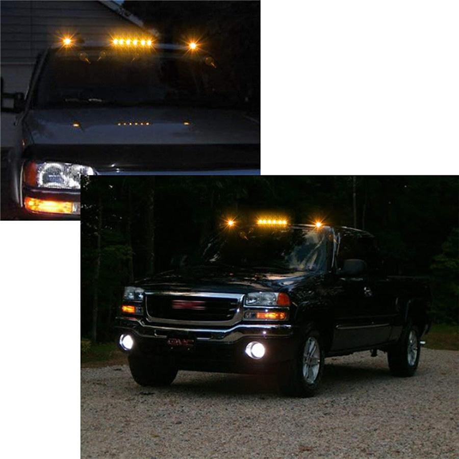 3pcs Full Amber LED Cab Roof Marker Light For GMC Sierra 2500HD 3500HD 2007-2020