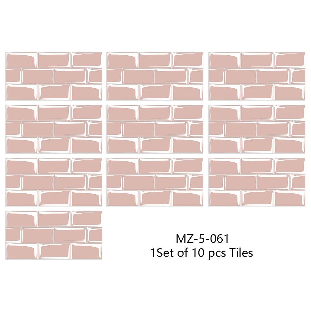 10Pcs15cmX30cm DIY Мраморные наклейки на стену Имитация кирпича Украшение спальни Водонепроницаемая самоклеящаяся плитка Обои Декор кухонного шкафа