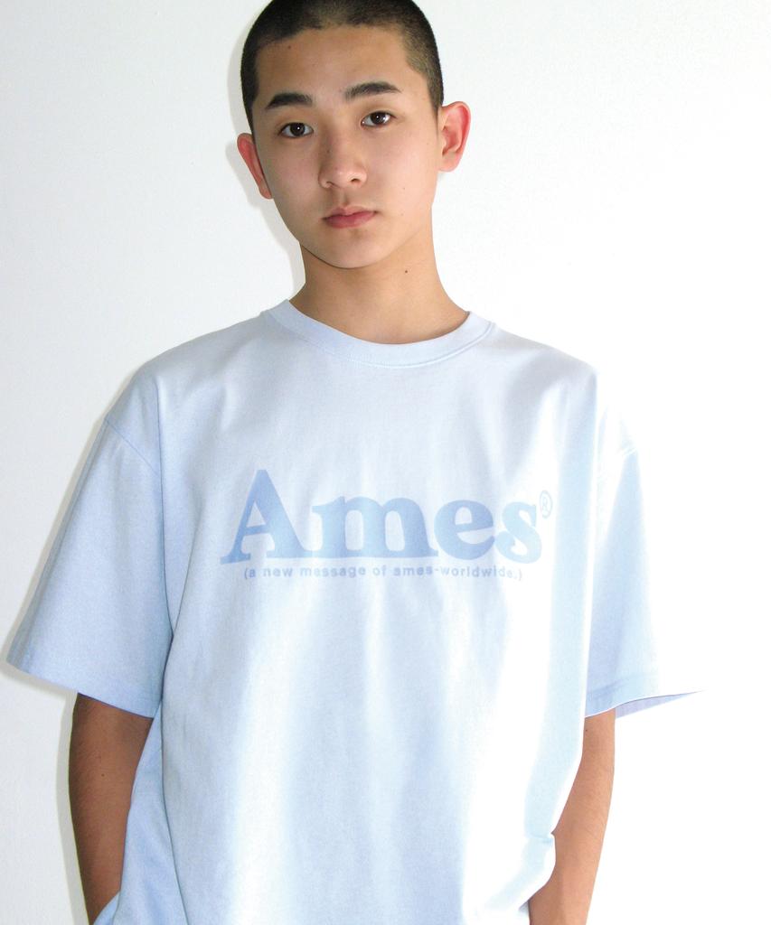 AMES-WORLDWIDE Базовая футболка с логотипом Небесно-голубая