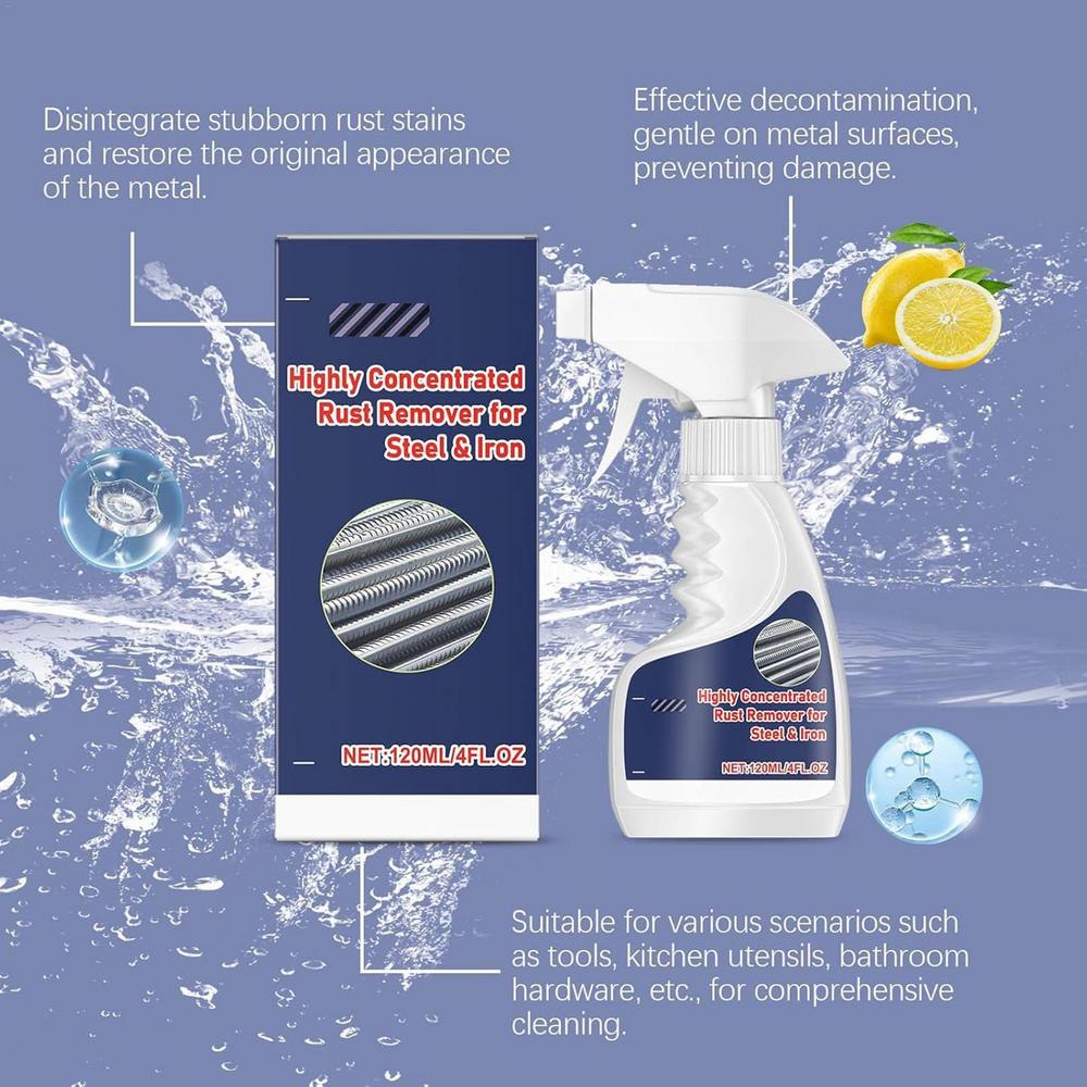 Спрей для удаления ржавчины с автомобиля Высокая эффективность 120 мл Средство для удаления пятен ржавчины с автомобиля Жидкость для удаления ржавчины Очистка Колеса Уход Спрей