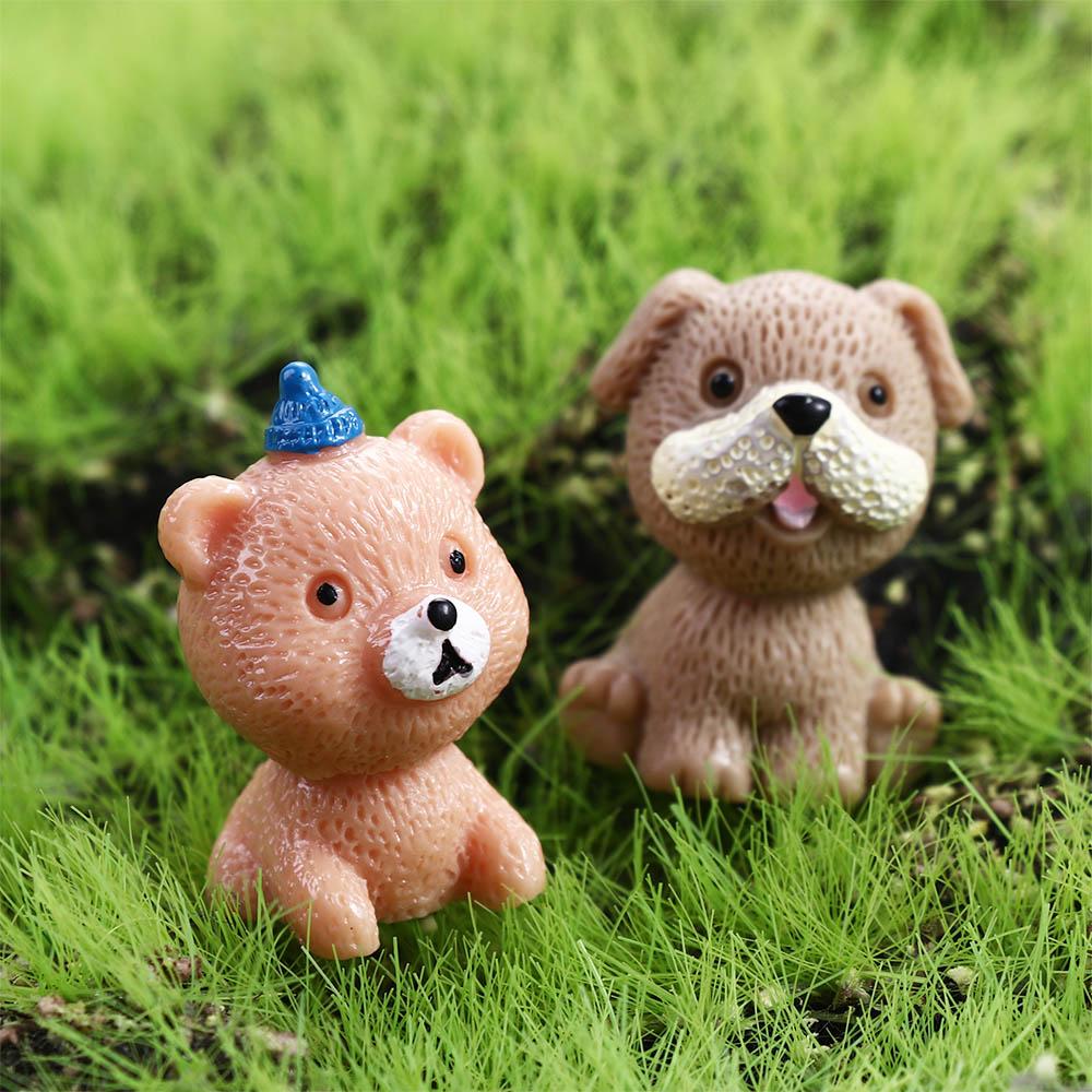 Decor DIY Fairy Garden Puppy Statue Resin Animal Miniature Dog Ornament Figurines Cake Decoration
