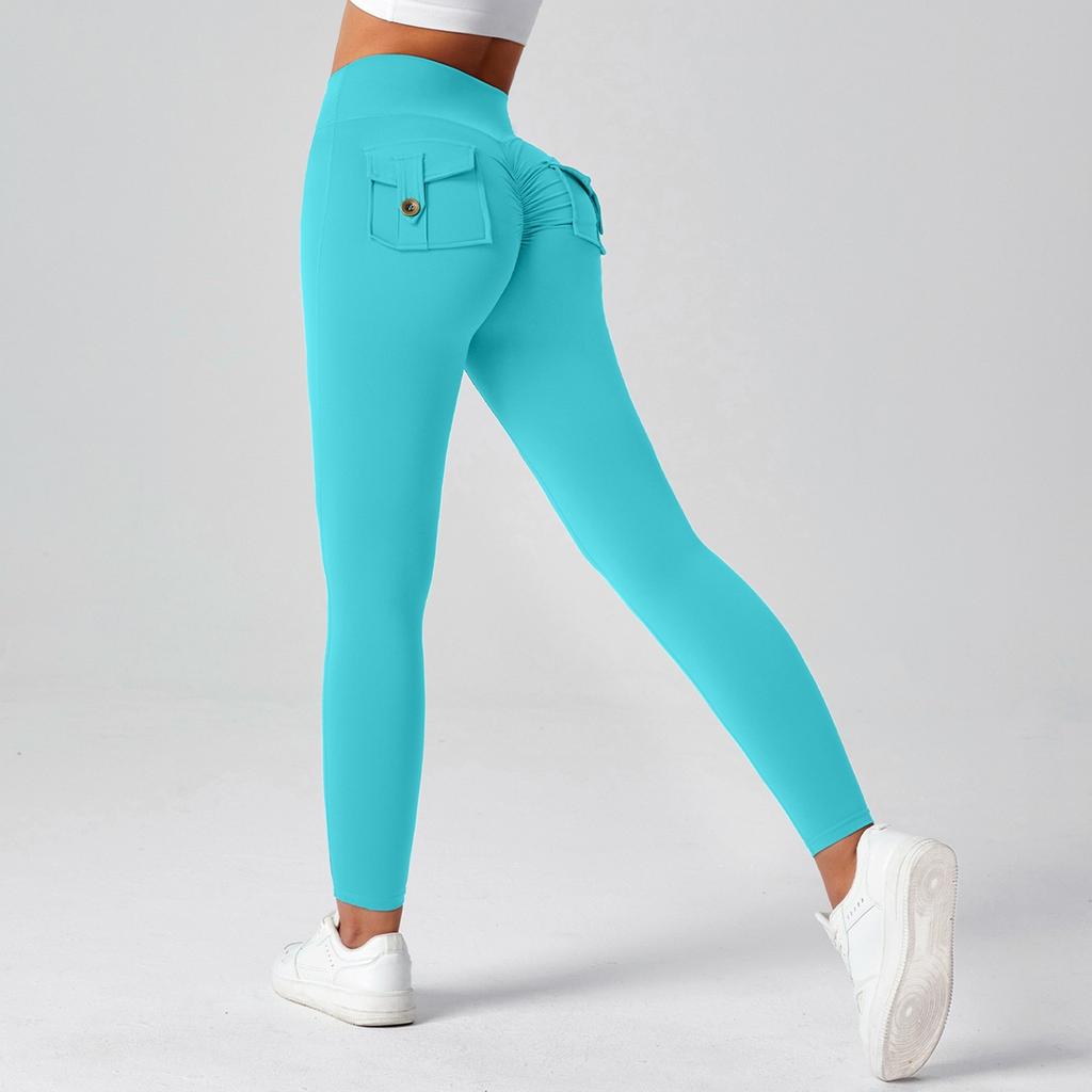 Женские модные однотонные штаны для йоги с высокой талией, узкие спортивные штаны для фитнеса