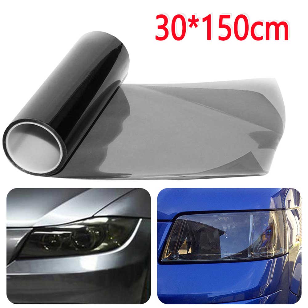 Светло-черная дымчатая тонировочная пленка, виниловая наклейка, ширина 30 см, фара, задний фонарь, автомобильная виниловая пленка, наклейка, фольга, покрытие, стайлинг автомобиля