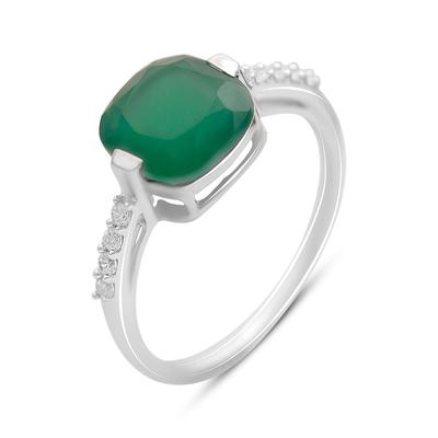 Серебряное кольцо с натуральным агатом 2.96ct, вес изделия 2,34 гр (2173618)