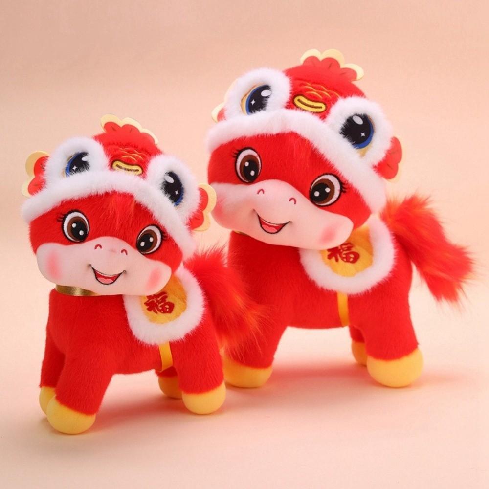 Stuffed Mascot Horse Plush Toys New Year Festival Pony Decor Cute Koi Lucky Horse Doll
