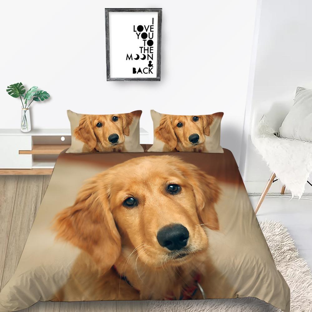 Пододеяльник для домашних животных с 3D принтом собак, комплект постельного белья, креативный домашний текстиль, покрывала из микрофибры для мужчин и женщин, покрывала King Size