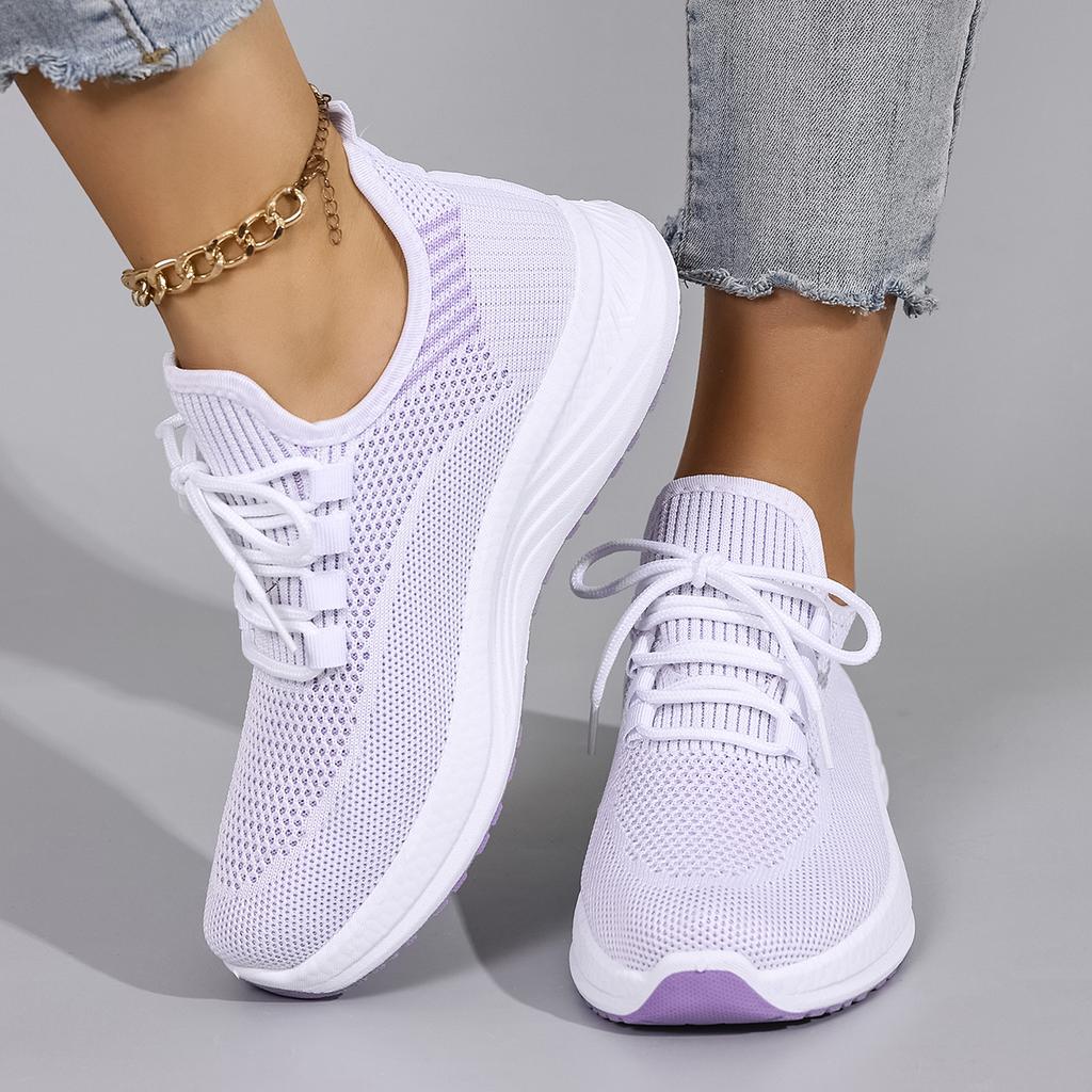 Spring And Autumn New Women'S Casual Lace-Up Sneakers, Comfortable, Breathable, Lightweight And Wear-Resistant Sports And Casual Shoes
