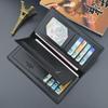 Men's Vertical Trifold Long Wallet - Stylish Youth Design with Soft Leather and Multiple Card Slots