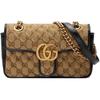 Мини-сумка GG Marmont Бежевая Эбеновое дерево/Черный Женские сумки Коричневый 446744-HVKEG-9772