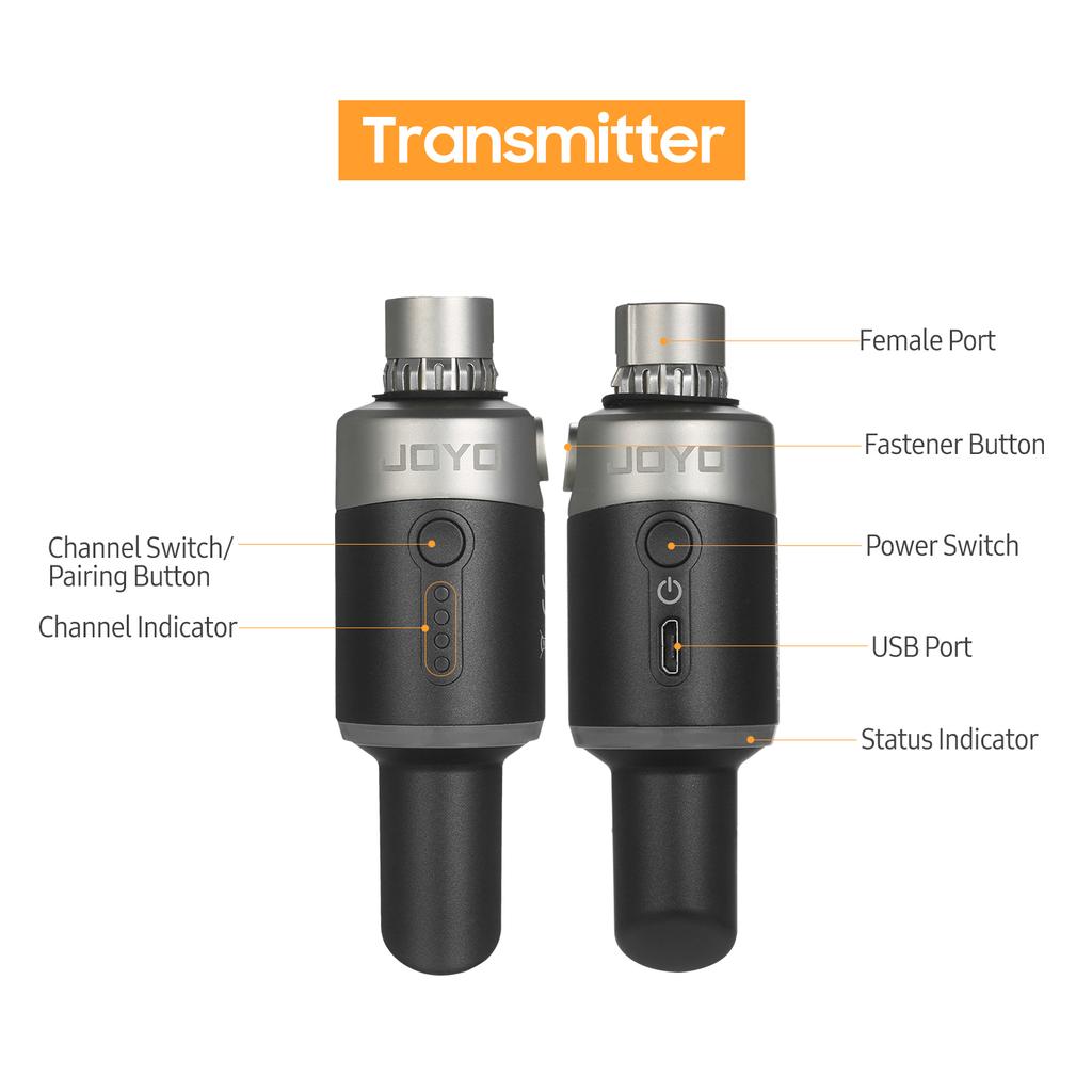 JOYO MW-1 5,8 ГГц перезаряжаемая беспроводная микрофонная система Беспроводной микрофонный передатчик и приемник