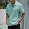 Summer Men Shirt Button-down Turn-down Collar Cardigan Short Sleeves Cardigan Loose Mid Length Casual Daily Wear Office Business Top