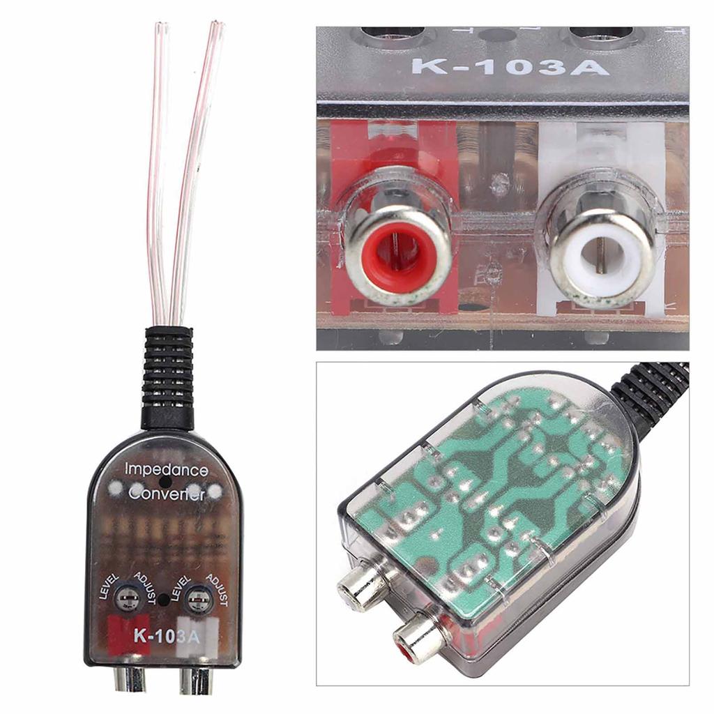 Автомобильный стереодинамик с регулируемым высоким и низким уровнем RCA-линии, преобразователь импеданса аудиосигнала