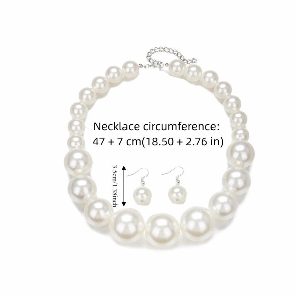 3 pcs/set Exaggerated Jewelry Set Gradient Size Drop Earrings Necklace Earrings Set Women