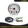Universal 85mm 3 in 1 Multifunctional 0-120 0-200 KM MPH GPS Speedometer with 8000RPM Tachometer Fuel Level 7 Colors Backlight