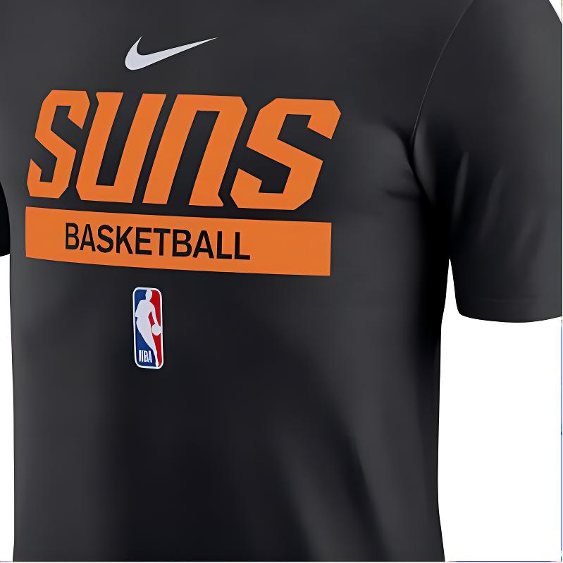 Nike Футболка мужская с коротким рукавом и круглым вырезом с логотипом Phoenix Suns Letter, черная DR6483-010