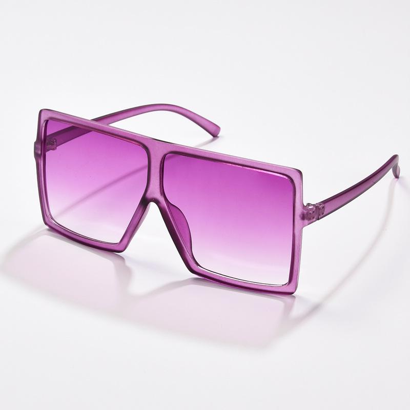 New retro large square sunglasses men's and women's trendy hip-hop simple sunglasses round face versatile Internet celebrity glasses S