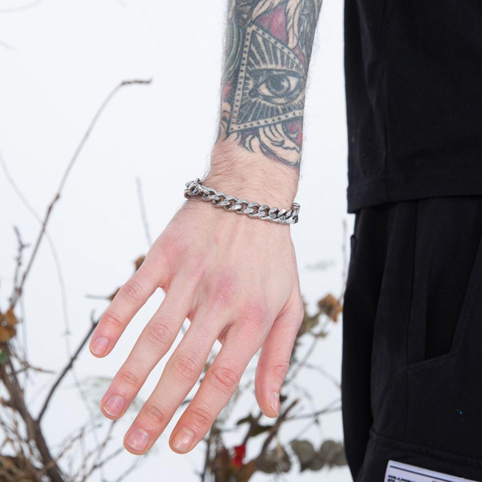 Высококачественное кубинское ожерелье из титановой стали с квадратной пряжкой – украшения в стиле хип-хоп унисекс