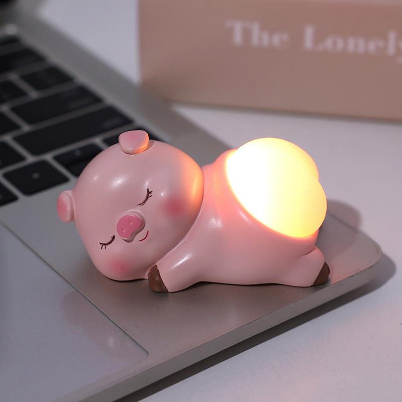 Cute Panda Pig Animal Resin Desk Toy With Soft Elastic Butt For Office Decor And Stress Relief
