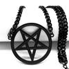 Satan Inverted Pentagram Stainless Steel Choker Necklaces for Women Black Chain Necklaces Jewelry bijoux femme N541BKS03
