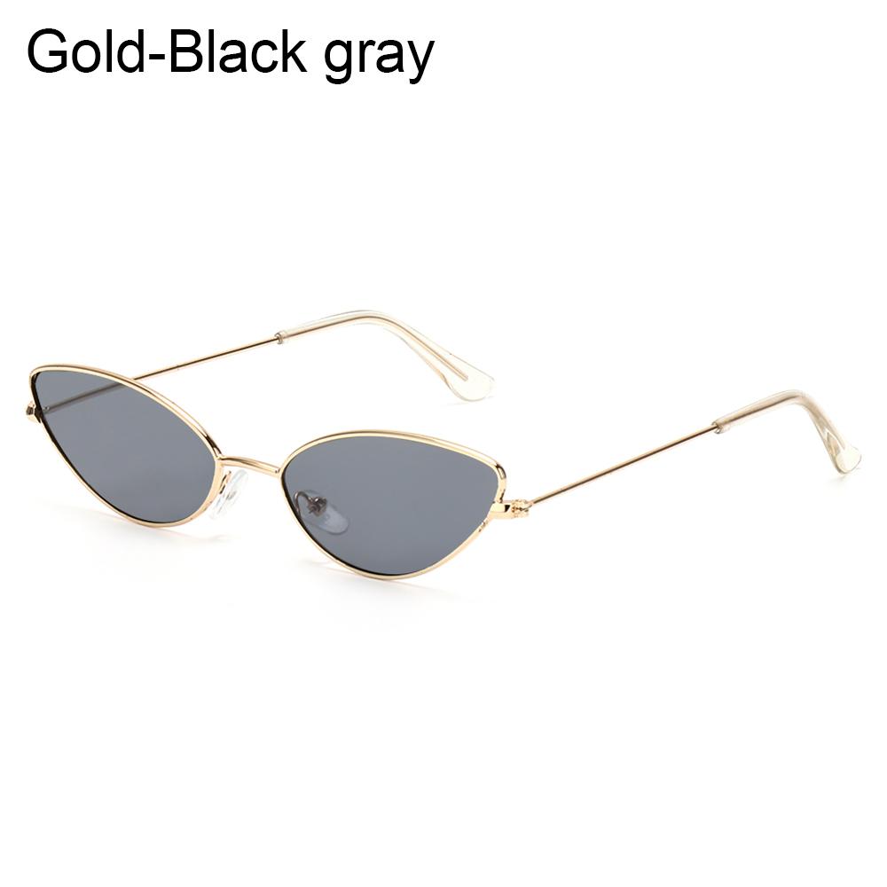 Classic Cat Eye Alloy Sunglasses Woman Brand Designer Small Frame Sun Glasses Female Vintage Metal Triangle Oculos Feminino