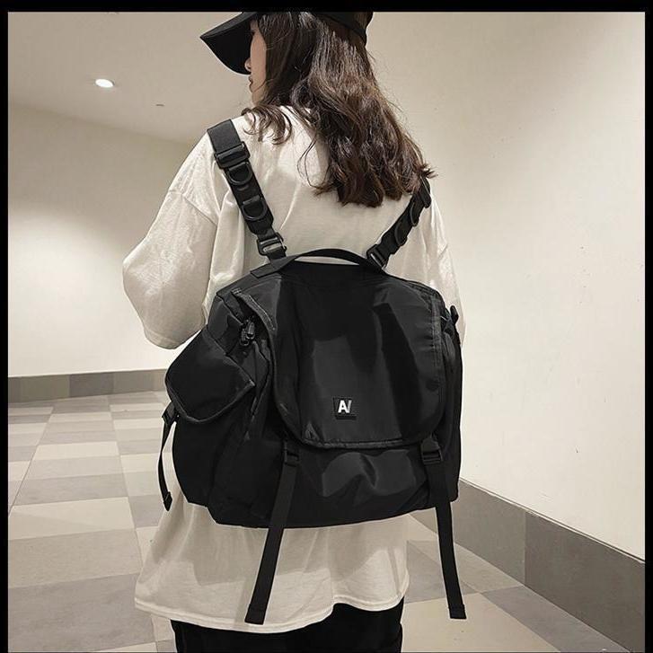 Nylon School Backpacks for Women Korean Style Backpack Techwear Aesthetic Harajuku Trend Backpack