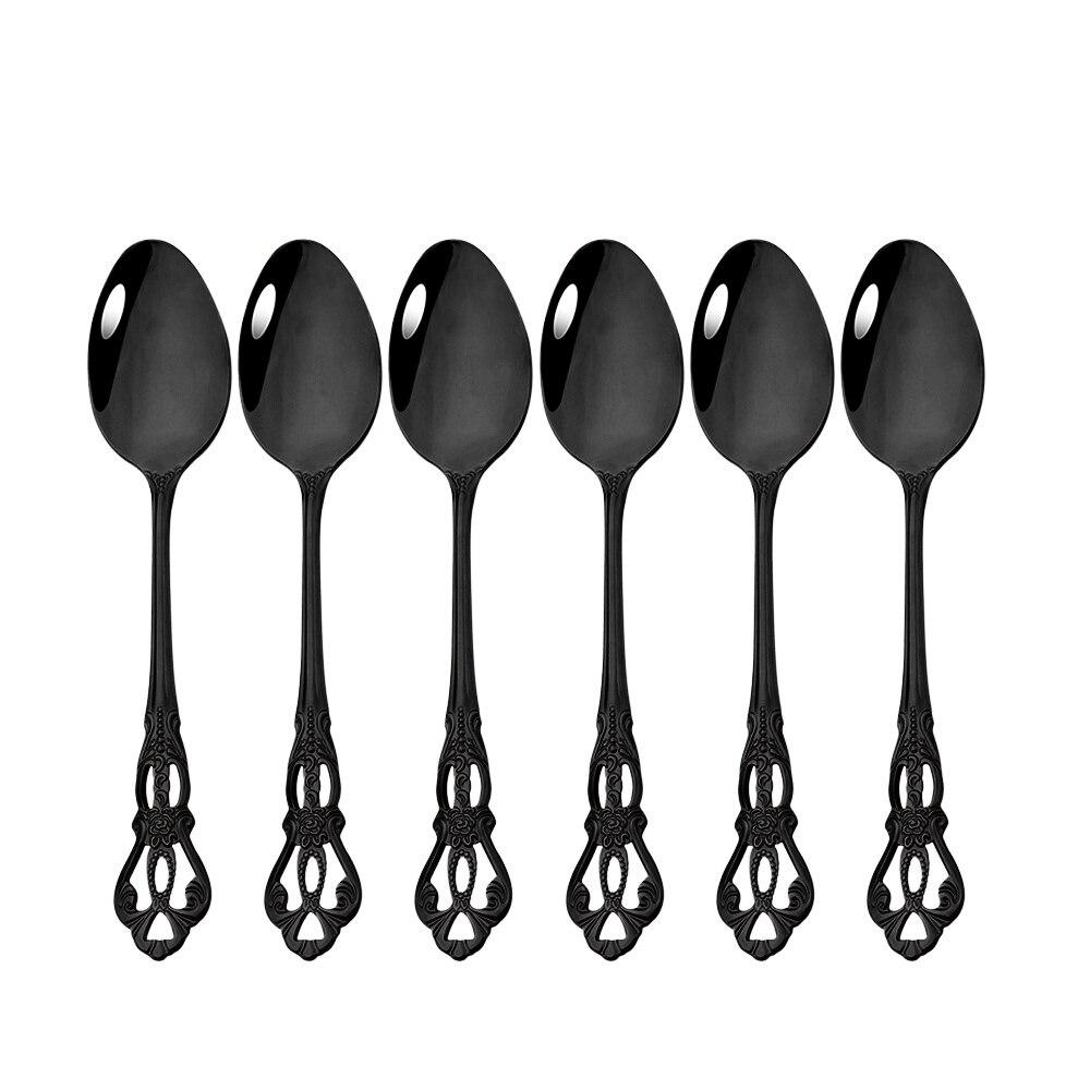 Royal Cutlery Silver Stainless Steel Sets Vintage Spoons Colorful Dinnerware Forks Kitchen Tableware Dinner Western Silverware