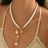 Ladies Starfish Shell Necklace Geometric Ocean Wind Niche Weaving Design Multi-layer Clavicle Chain Necklace