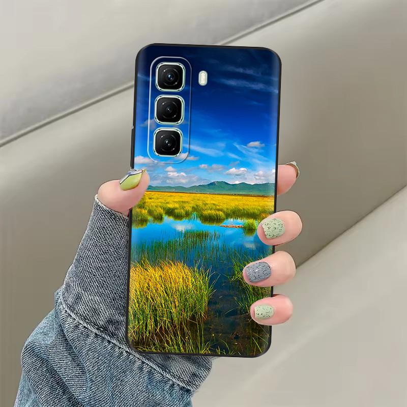 Чехол для телефона Infinix Hot 50 5G, Чехол-сердечко с цветком, Мягкий чехол из жидкого силикона для Infinix Hot 50 Pro Plus, Чехлы hot50, Защитный корпус