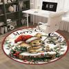 1 Piece Christmas Decoration Black Pink Santa Claus Round Rug Suitable For Office Bedroom And Kitchen Home Decoration Christmas Decoration Gifts For