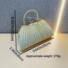 Glitter Shell Pattern Handbag Pleated Ladies Clutch Bag Retro Evening Banquet Bag  Wedding