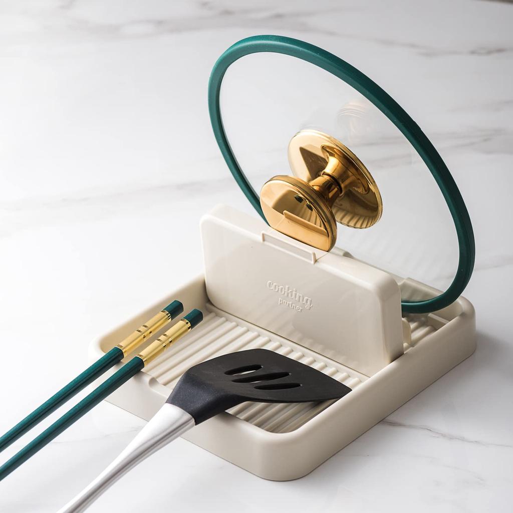 Подставка для ложки с держателем крышки Верхняя часть плиты Лопатка Половник Крышка кастрюли Подставка для посуды для столешницы Кухонные гаджеты Аксессуары для приготовления пищи